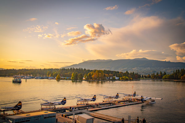 The Planes at Sunset in Vancouver, BC